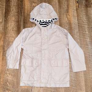 Gap grey / navy shark raincoat jacket hood size 4